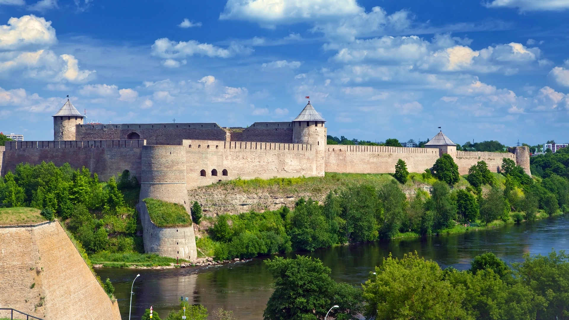 Ivangorod fortress at the border of Russia and Estonia